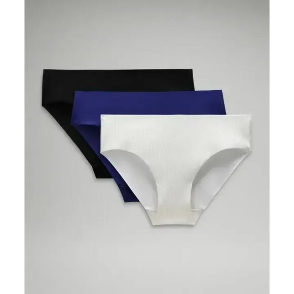 Lululemon Invisiwear Mid-Rise Bikini Underwear 3 Pack White/Blue/Black XXL - Picture 1 of 1